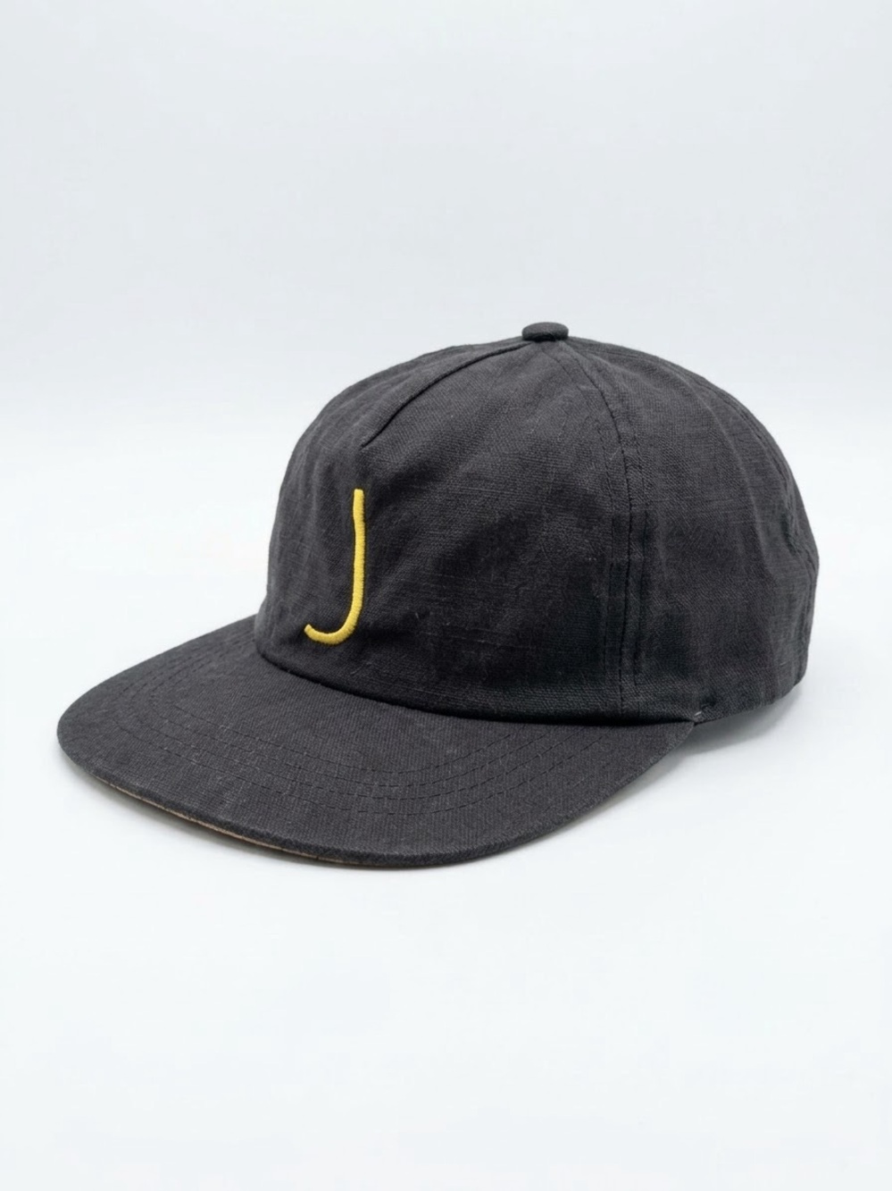 Rustek MFG Black 100% Hemp Strapback Cap Hat Cork Bamboo Brim Sustainable Eco